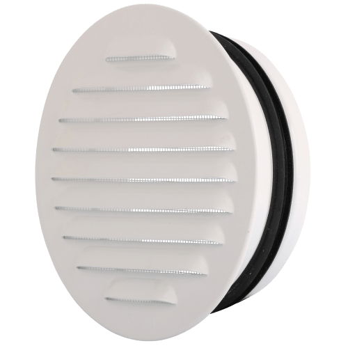 Rist rund stål m/stuss Ø125 hvit