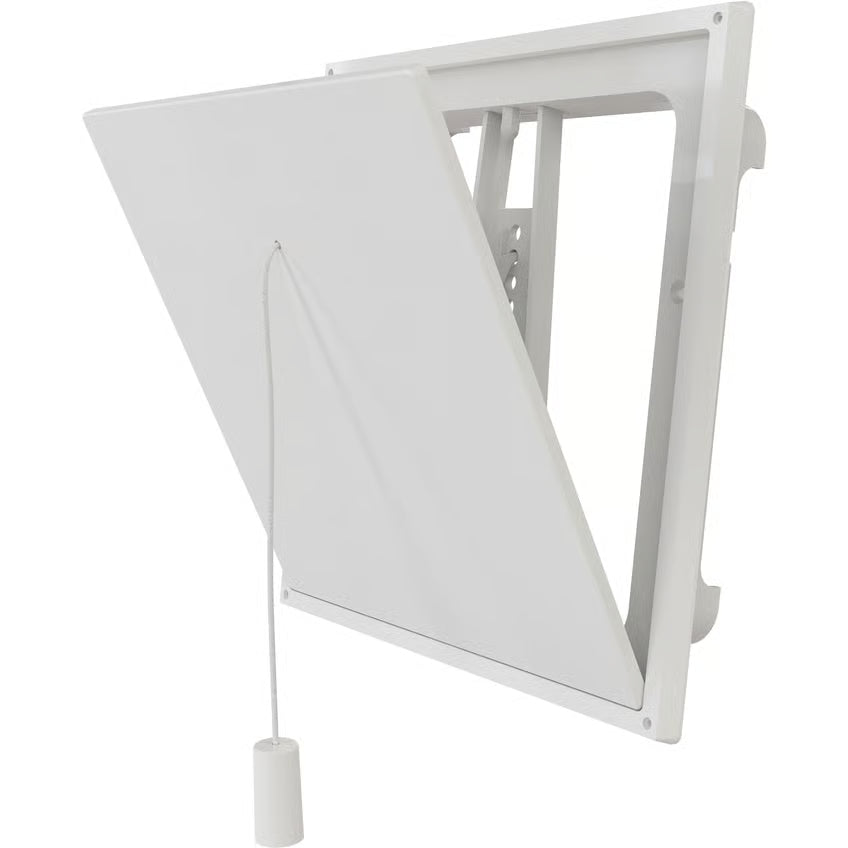 Klaffventil hvit plast 150x150 mm