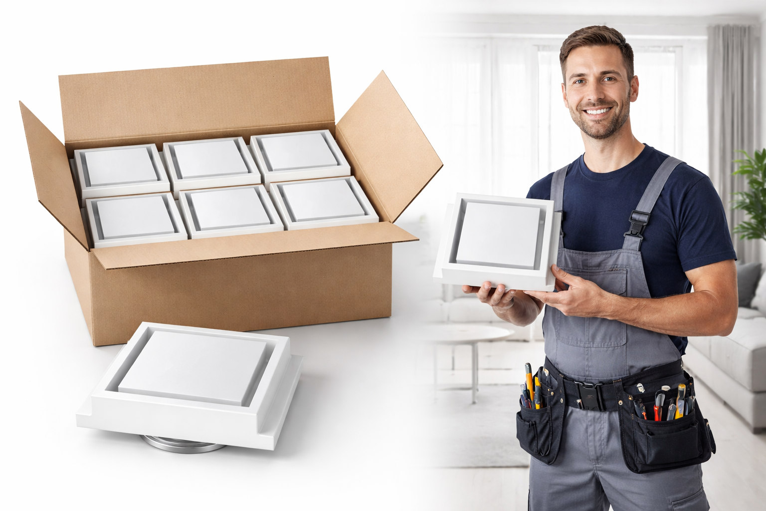 Gipsventil 10 pakning ø160 - Spar 1300kr på komplett pakke