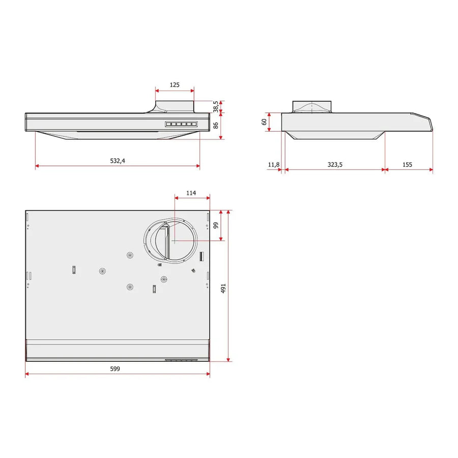 Flexit kjøkkenvifte Facet-M RF